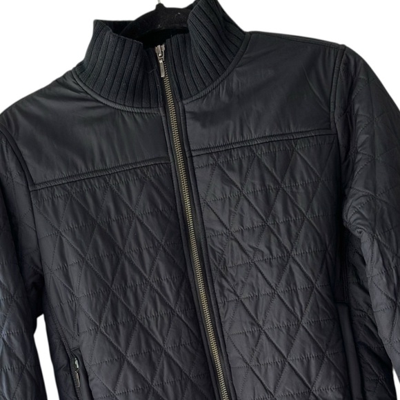 PRANA BLACK DIVA BOMBER JACKET QUILTED SHERPA LINING ZIPPER FRONT POCKETS SMALL - Picture 2 of 13